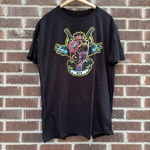 Akibento black shirt w/symbols of various anime No Game No Life  Konosuba Sz L